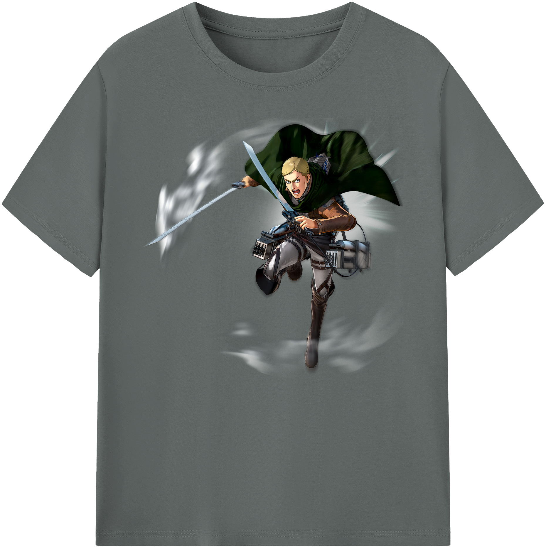 （画像用） 進撃の巨人 エルヴィン・スミス Attack on Titan Erwin Smith 綿100％ メンズ半袖Tシャツ｜肌触りやわらか＆通気性